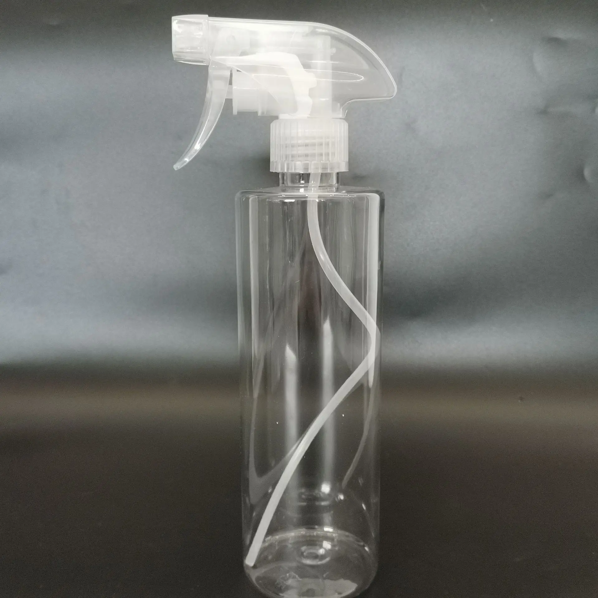 500ml flat shoulder clear bottle 1000ml plastic bottle Cylindrical PET material clear emulsion bottle