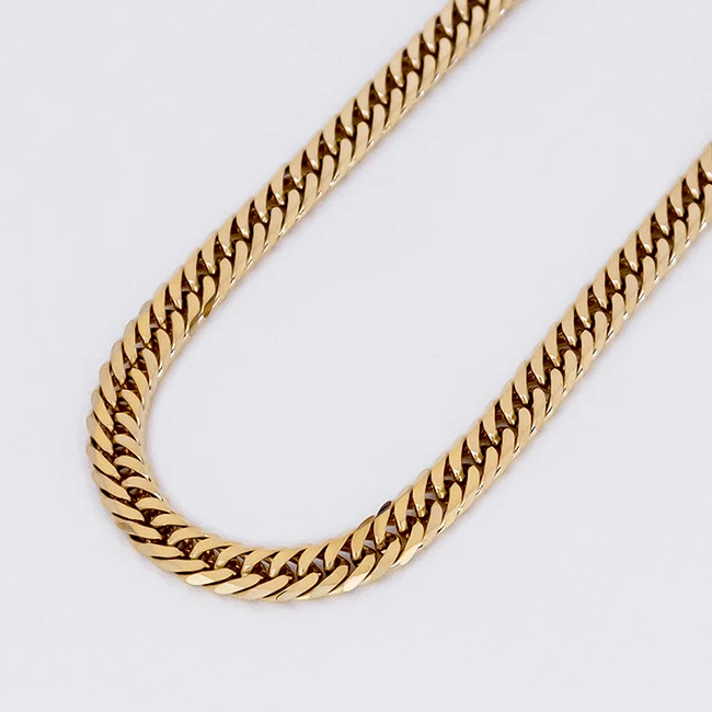 
Double curb chain 50cm 50g high quality 18k pure gold necklace 