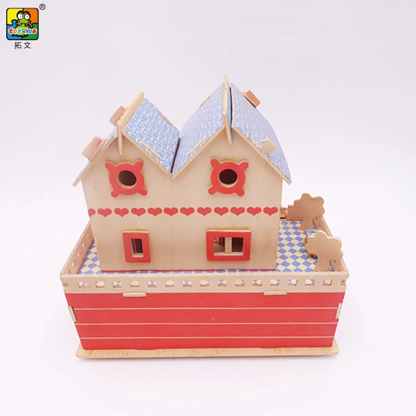 Beautiful house model 3D building model House Decorations Wooden promotion Gifts miniature houses miniature architecture models