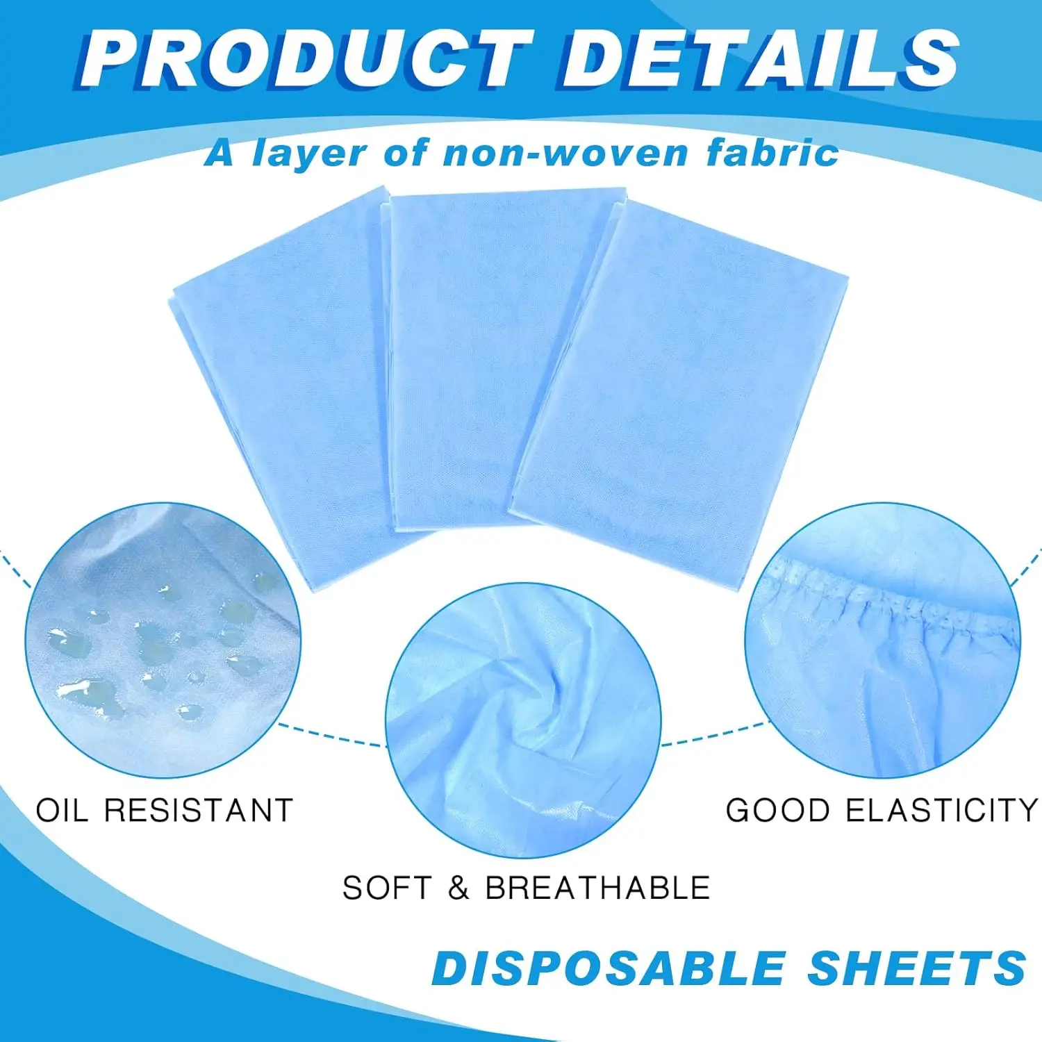 Disposable Bed Covers Elastics Rubber Fitted Sheets Massage Table for SPA Medical Examination Tattoo Waxing Nonwoven Bed Covers