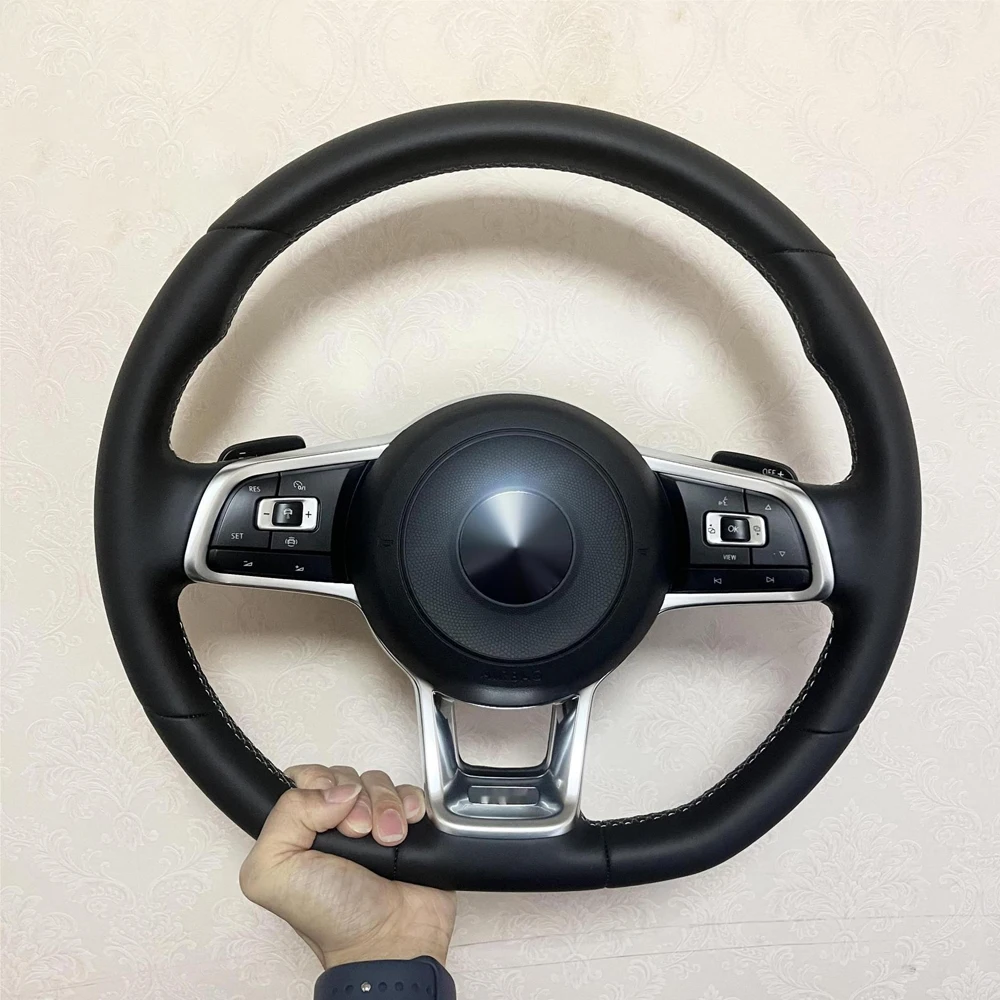 Кожаное Рулевое колесо для Volkswagen MK7 MK6 Golf7 Polo CC Jetta Tiguan GTI R руль