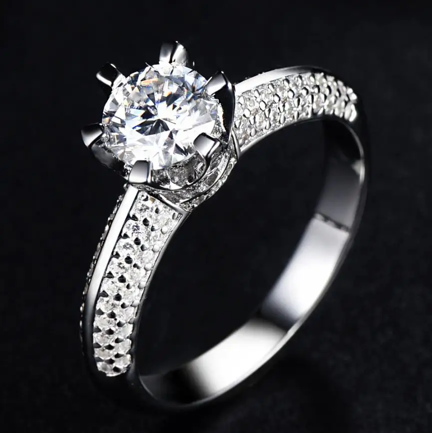 Custom debeers diamond jewelry 1 karat moissanite ring  wedding jewelry  moissanite rings silver 925