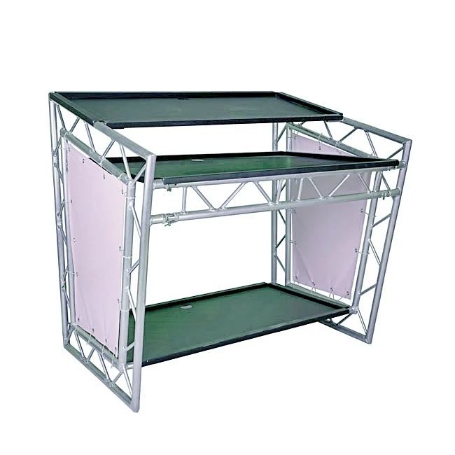 Deep price New design portable folding aluminum DJ table with customized logo led lighting laptop stand
