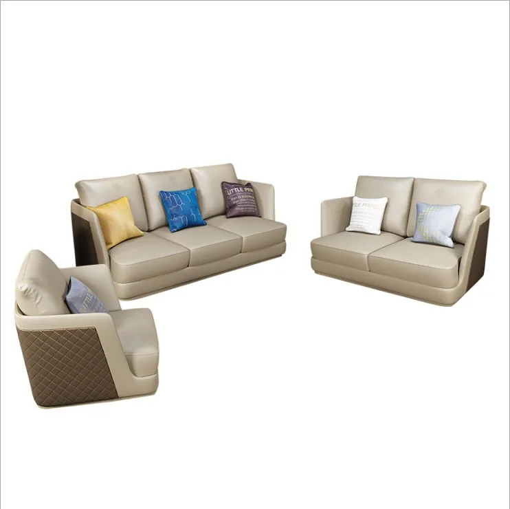 Light Luxury simple style cloth art sofa set combination corner leather sofas