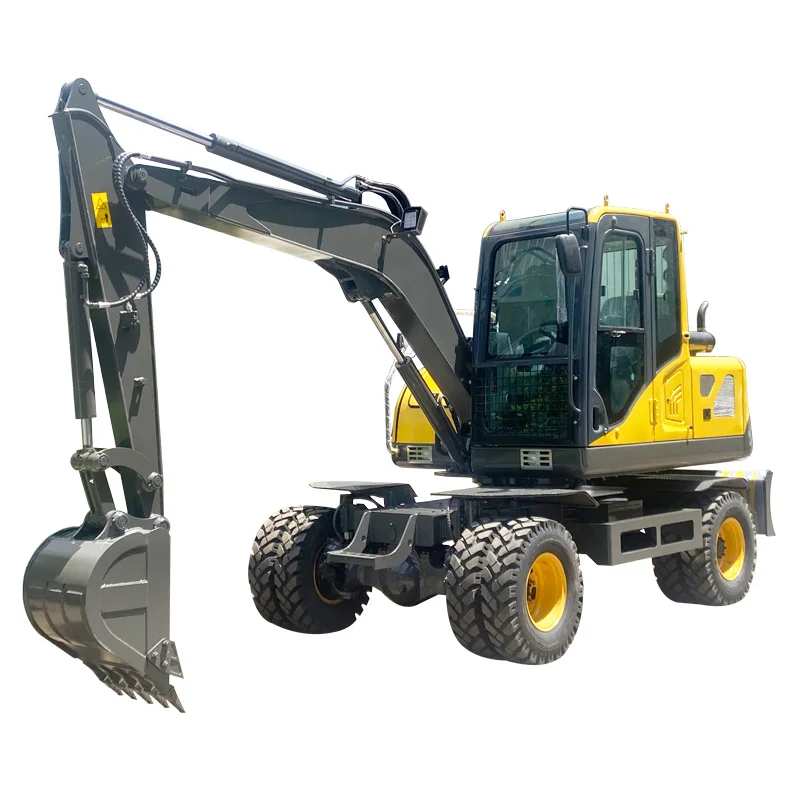 China Pice Medium Wheel Mover Excavator Construction Equipment 6 T Wheel Excavators Large Digger Wheel Excavator Machine