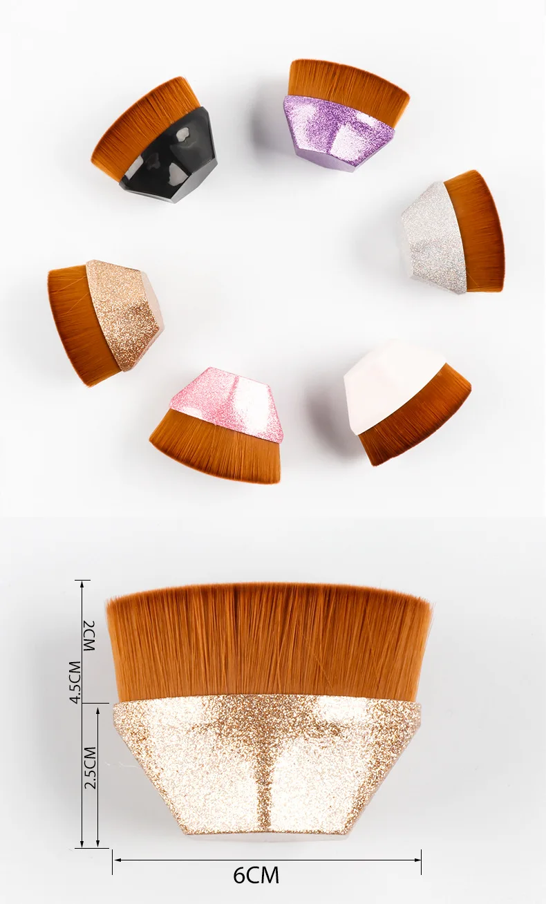 Кисть для макияжа kabuki № 55 шестигранная одноцветная плоская пудры румян основы оптом