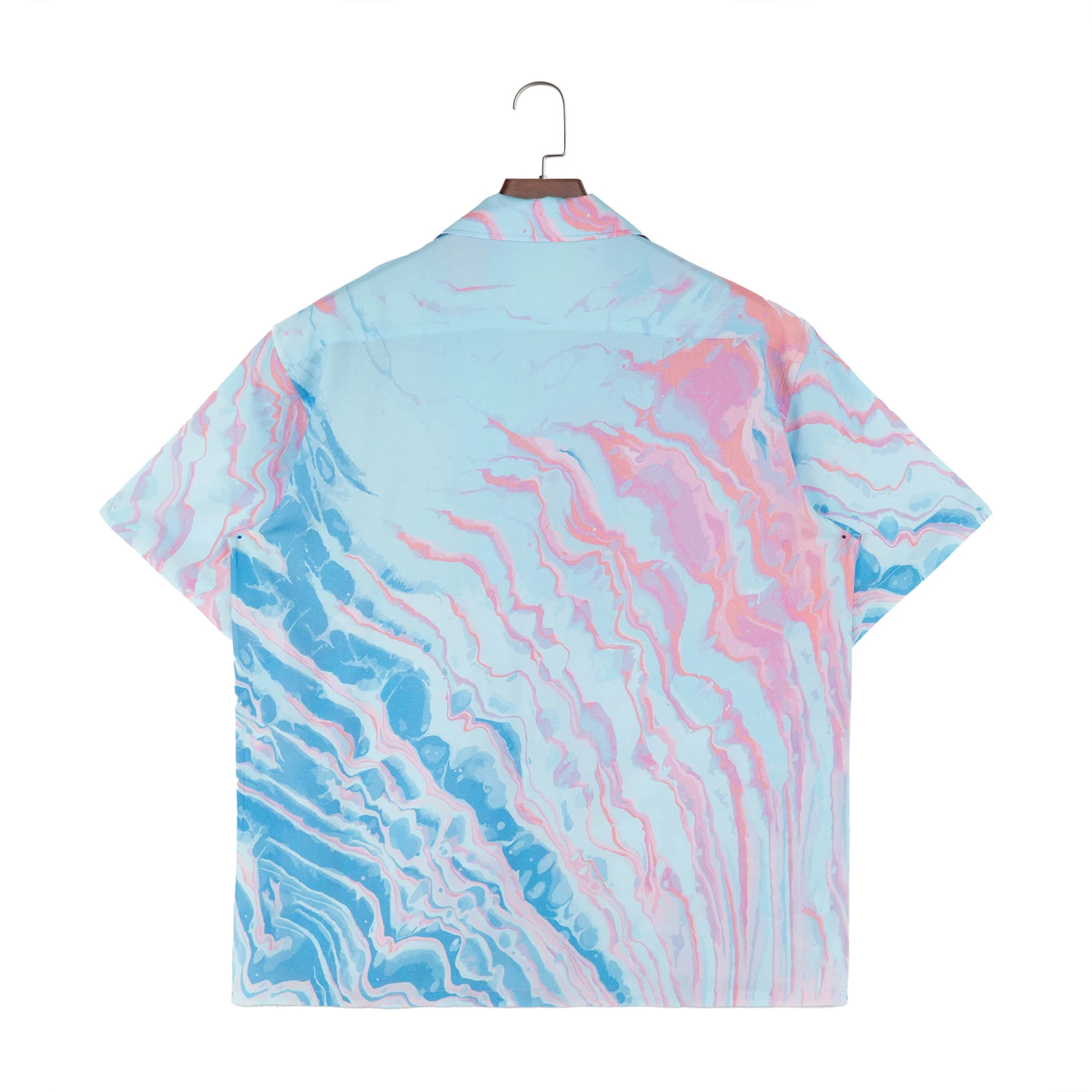 2024 New Fashion Mens Short Sleeve Printed Shirt Black Casual Shirts For Men