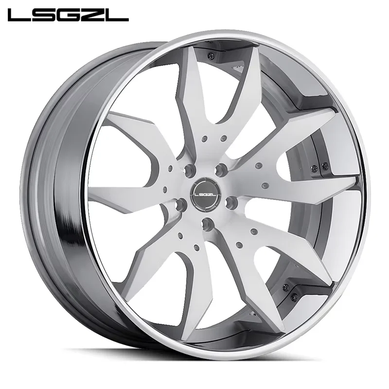 lsgzl forged 2-piece alloy 5x114.3 5x130 6x139.7 for Mercedes C8 BMW Ferrari deep dish custom aluminum Chrome 16-26 inch wheel