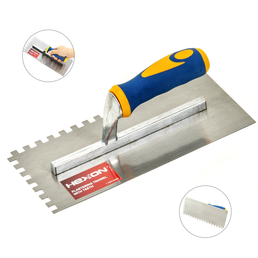 TPR handle stainless steel spread evenly flooring finishing masonry notch tile trowel plastering drywall trowel