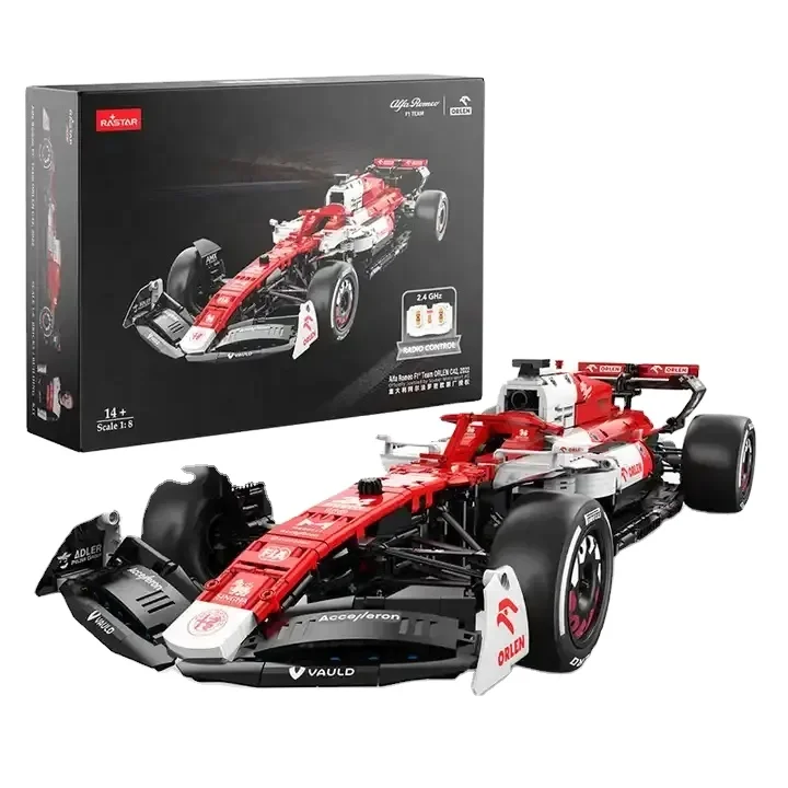 Rastar 94410, технический 1:8, Alfa Remeo F1, Модель гоночного автомобиля DIY, Электрический суперкар, пластиковый строительный блок