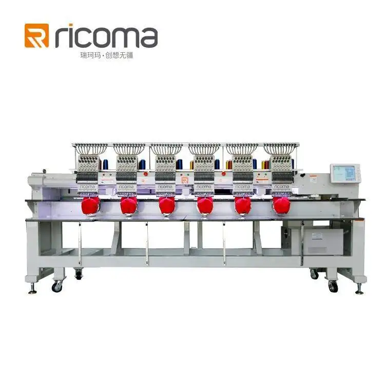 RiCOMA cap embroidery machine 3d 4/6/8/12 Head 12/15 Needles CHT2 Model with Double beams stable design China direct supplier