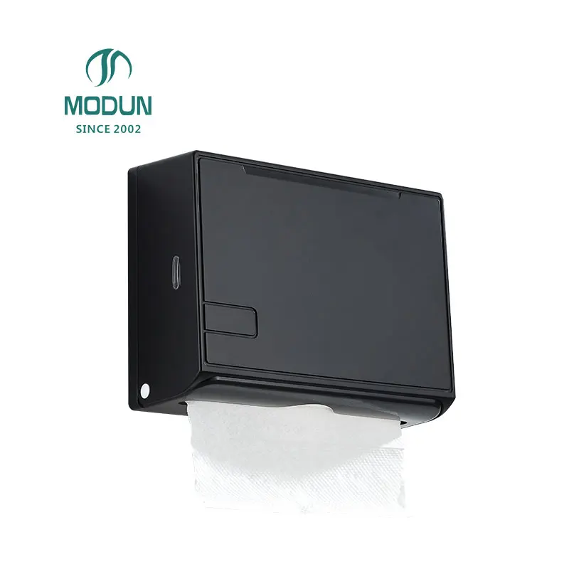 public bathroom janitorial cleaning equipment kitchen black plastic C-Fold hand towel dispensers for portable toilet