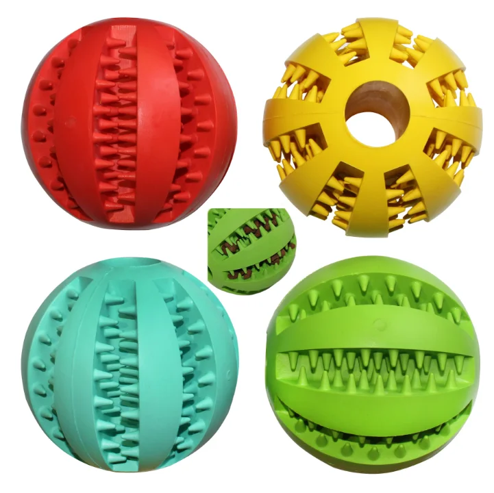 
Rubber Dog Cleaning Tooth Balls Pet Toys Chew juguetes para perros 