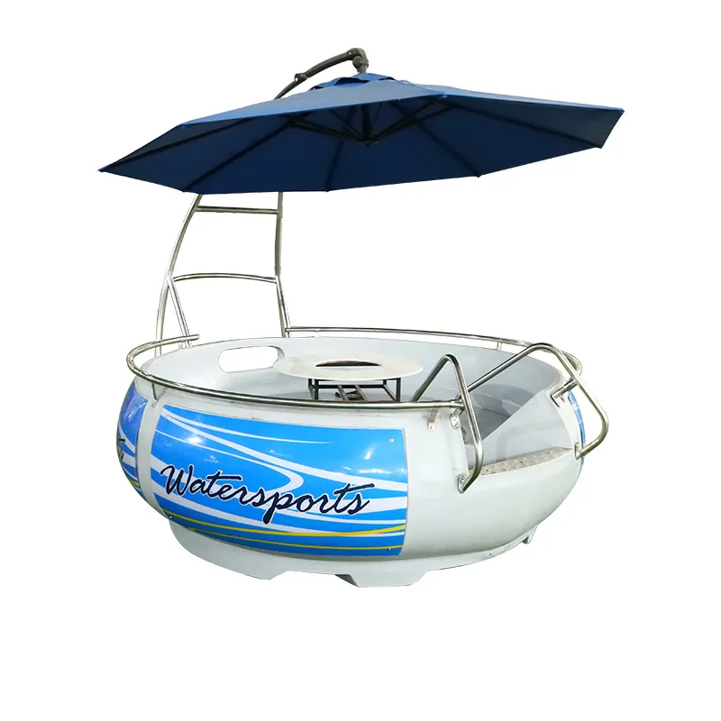 6 person BBQ boat  farmhouse amusement park scenic spot sightseeing boat electric engine pontoon boat with motor