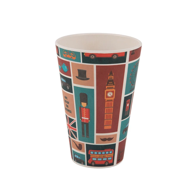 Custom Natural BPA Free ECO Biodegradable Reusable Custom Travel Bamboo Fiber Coffee Mug Cup