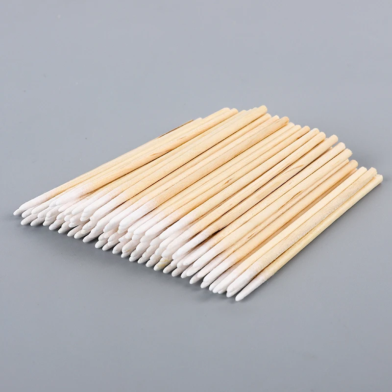 Extra Absorbent Wooden Stick Mini Fine Point Q Tips Cotton Swab for Efficient Tattoo Aftercare and Skin Cleansing