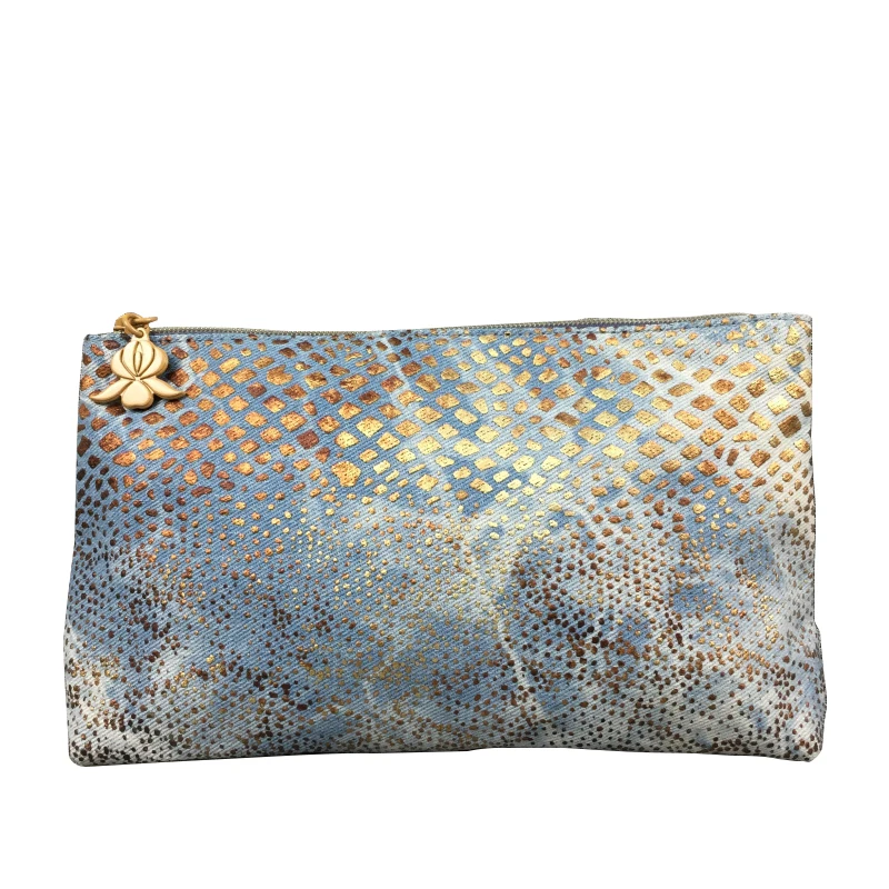 Manufacturer Customize Denim Beauty Pouch Fahion Casual Bags PU Clutch 9028 Promotional Gift Paillette Makeup Storage Woman Lady