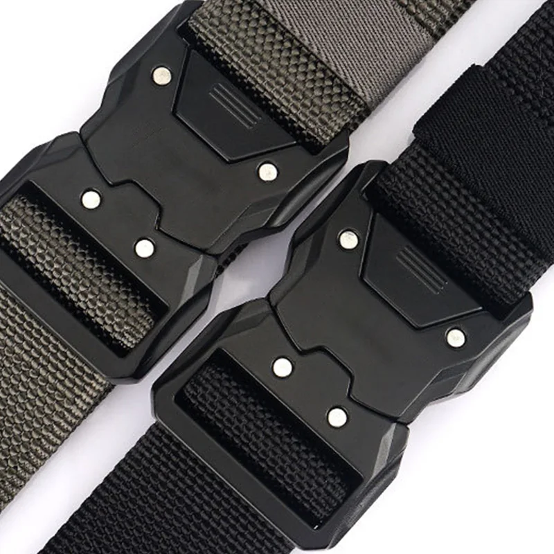 Custom logo new style Camouflage Canvas Tool Waist webbing Belt Men Nylon Alloy Buckle Combat Tactical Belt