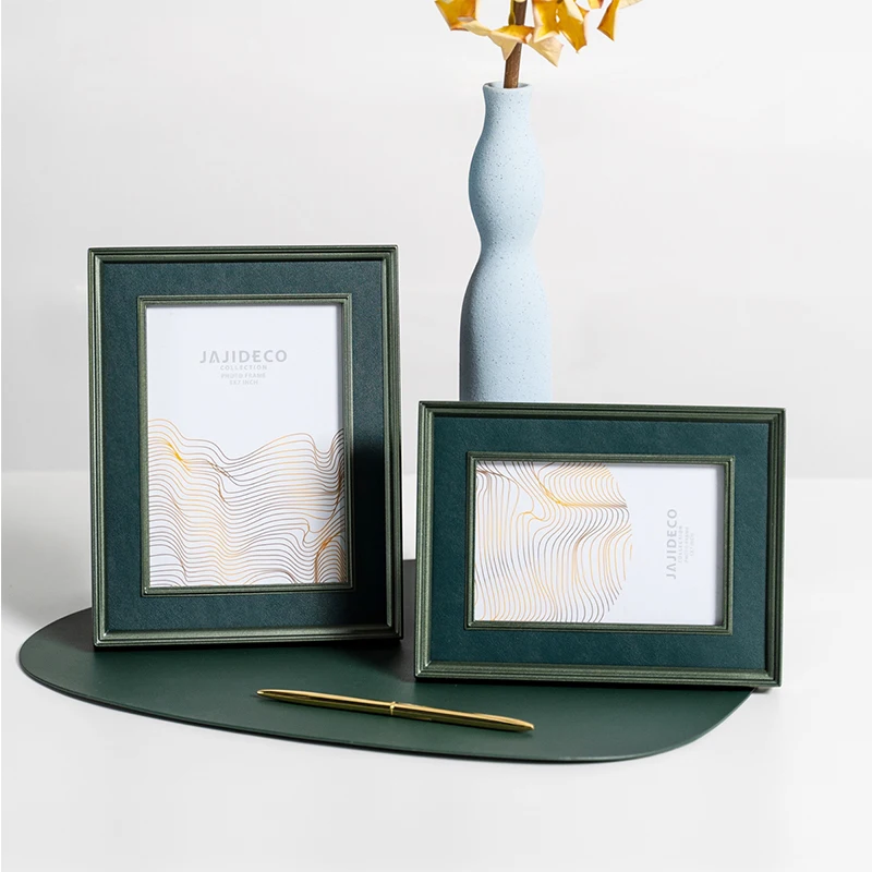 Modern light luxury model room leather photo frame leather photo frame set decoration picture frame soft decoration 6 inch 7 inc