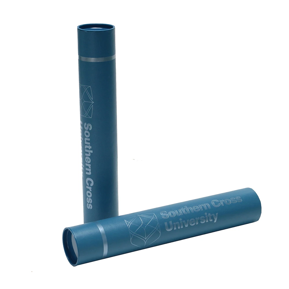 Custom fancy design logo printed cardboard graduation certificate long poster paper tube packaging box