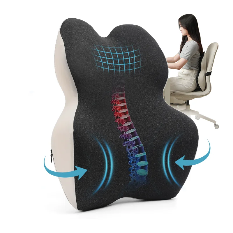 custom office orthopedic ergonomic memory foam car seat cushions chair back lumbar support pillow cushion for pain
