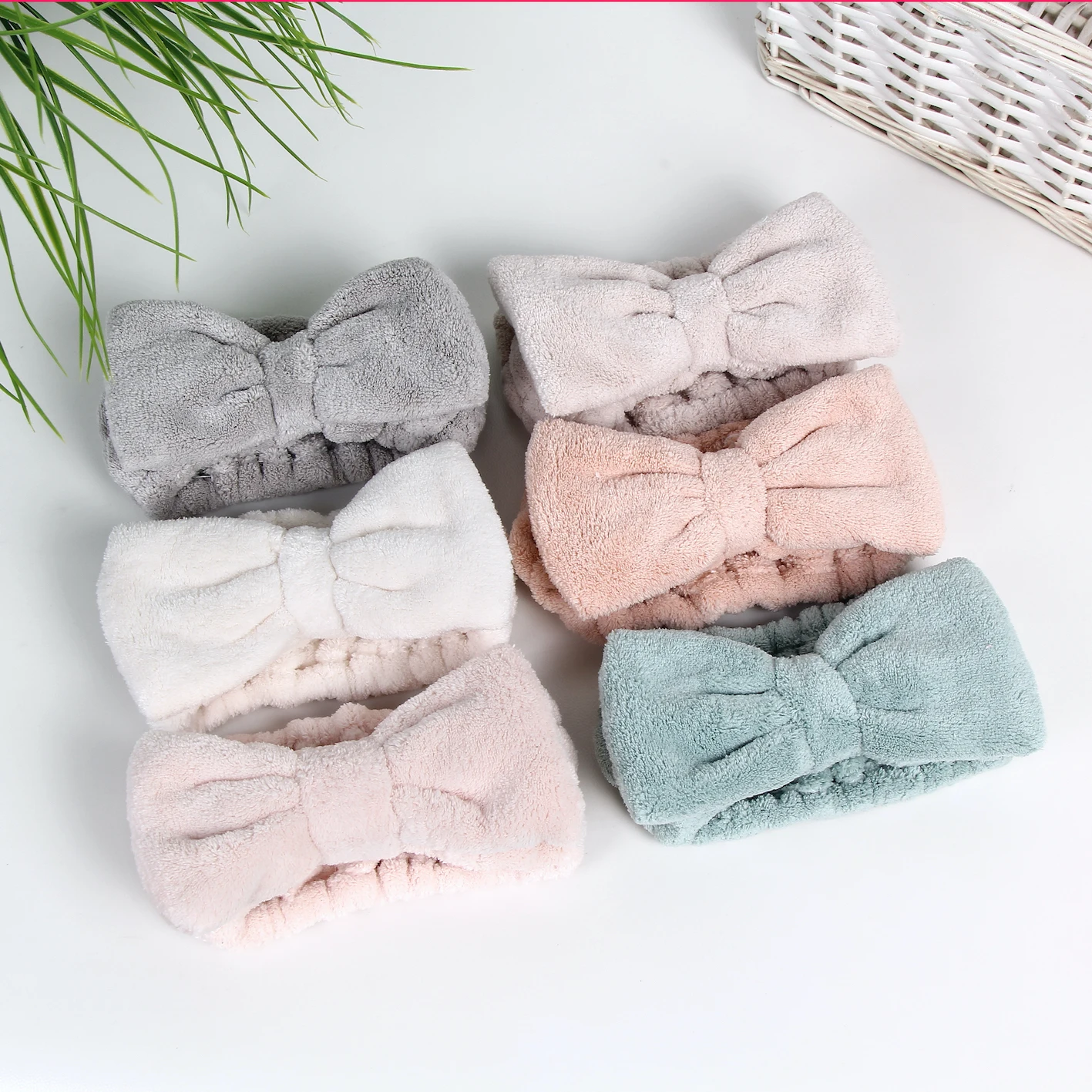 High quality bandeau soft Spa Headband facial hair band makeup headband with hand band for wash face