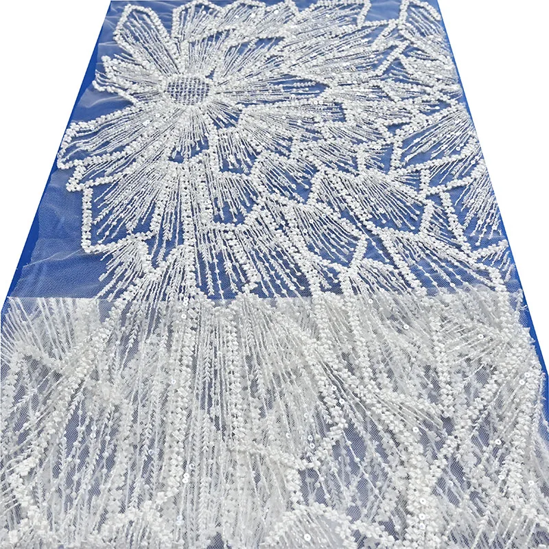 Elegant french white tela lentejuela lace wedding bridal dress net transparent sequins clear lace fabric