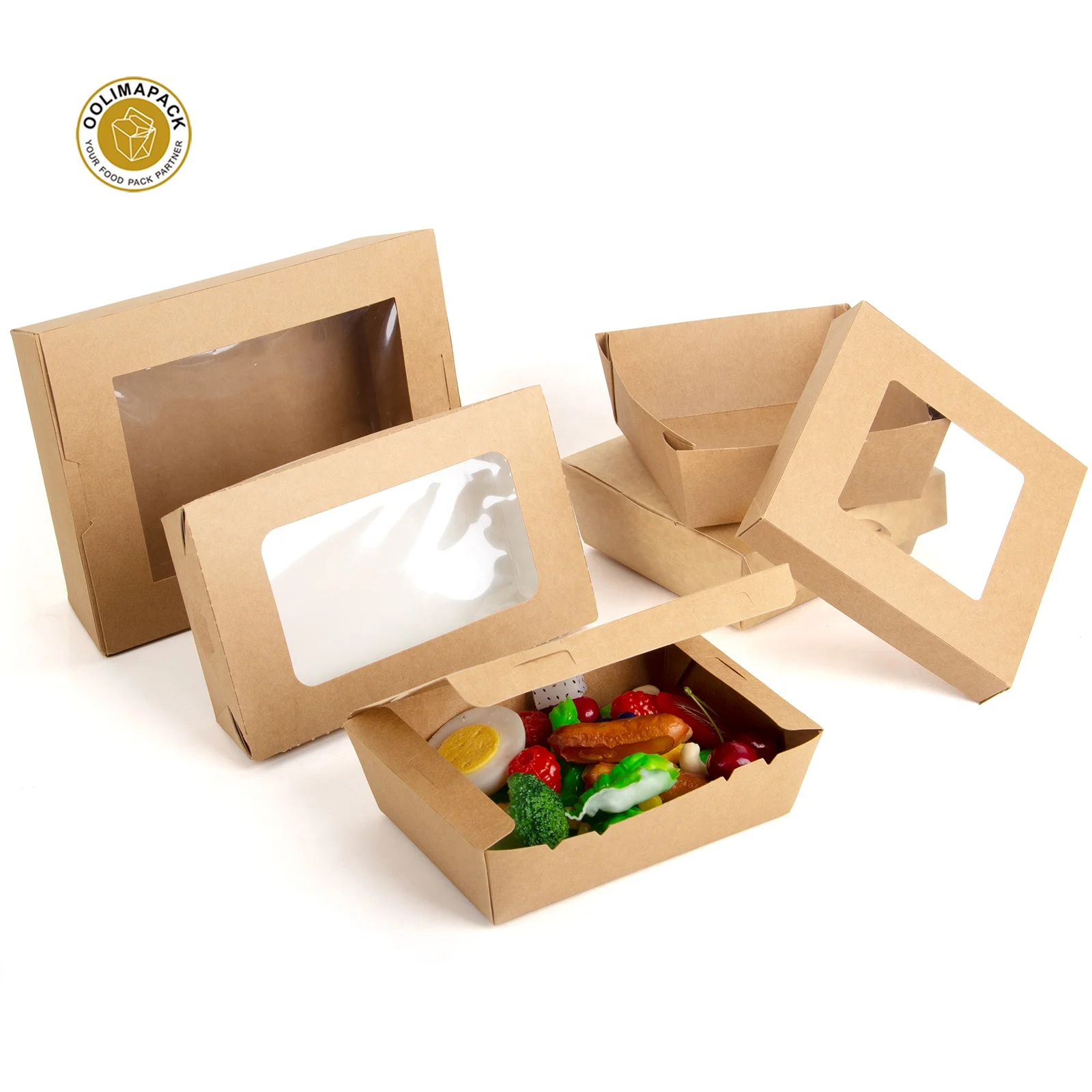 Wholesale Salad Takeaway Box Hot Sell Paper Salad Box Custom Logo Printing Salad Packaging Box
