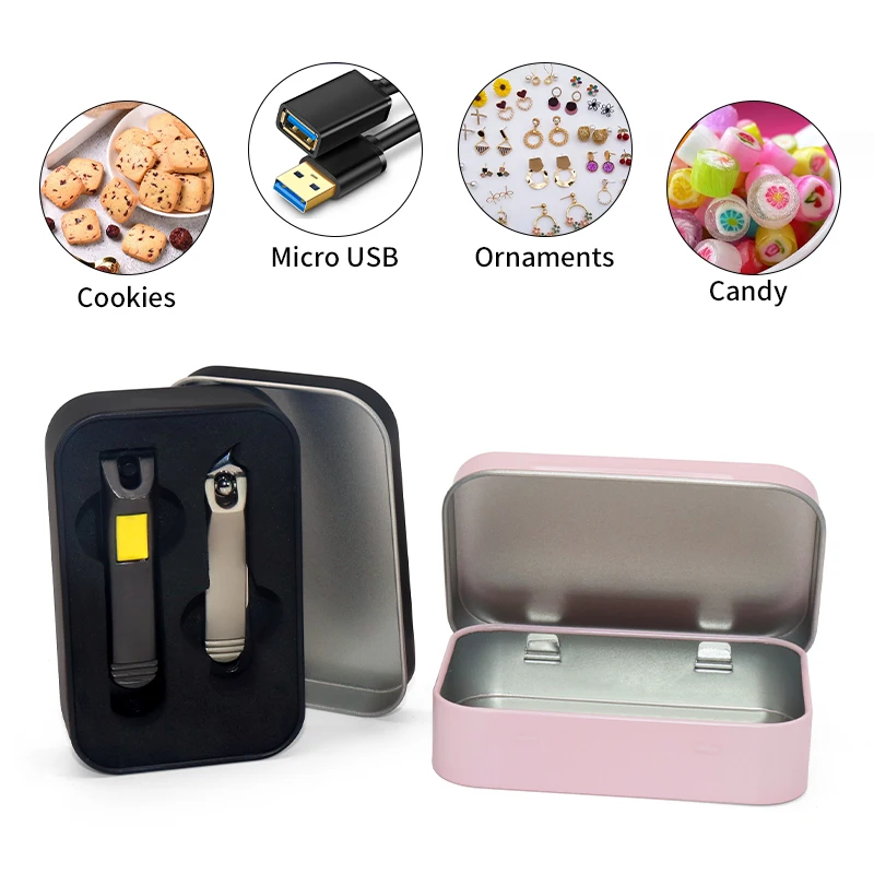 YEM Metal rectangular tin box with hinge lid custom food grade wedding sweet candy tin metal box for cake