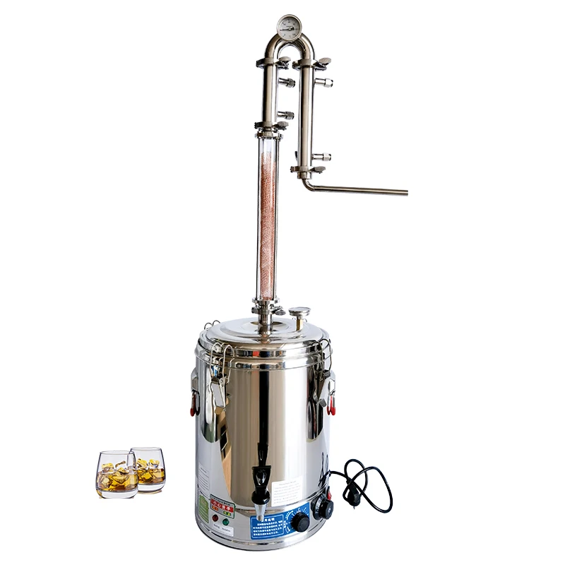 98L Household electric still crystal hollow tower column brewing equipment alcohol production equipment Copper net