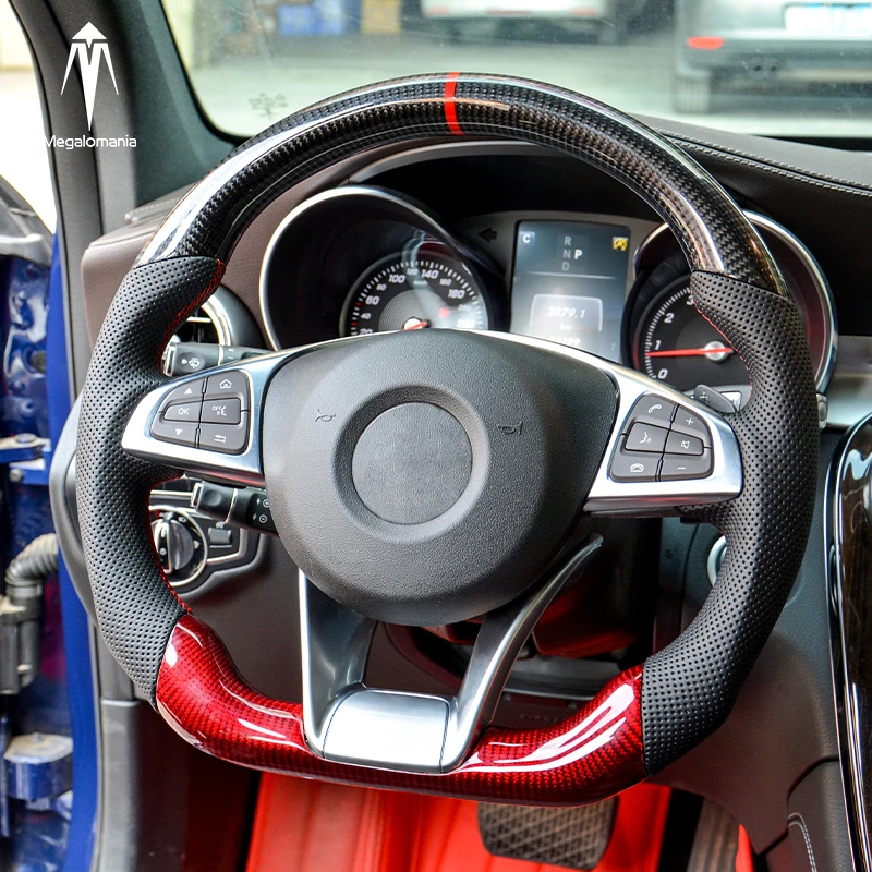Carbon fiber steering wheel customization wholesale suitable for Benz 2015-2018 w205 model steering wheel