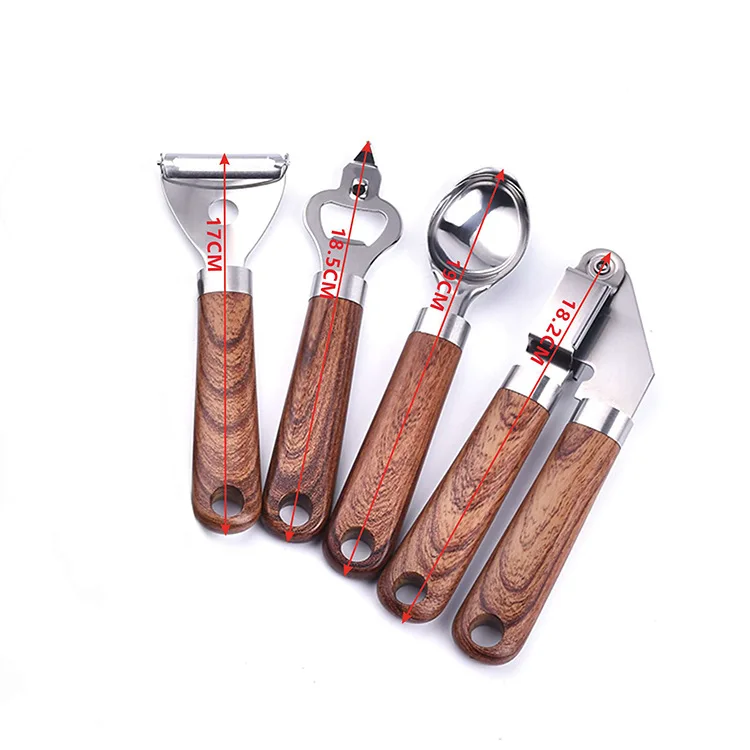 Роскошная текстура древесины 9 шт. Многофункциональный кухонный гаджет набор с венчиком пресс для чеснока консервный нож ложка мороженого Набор ножей сыра