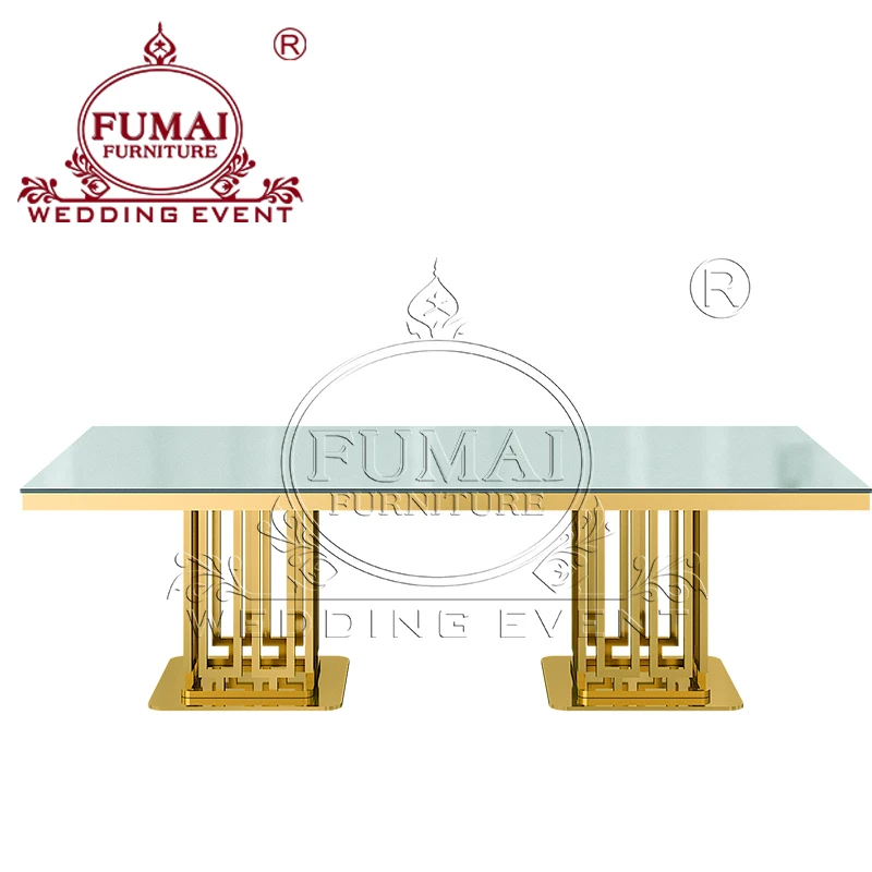 Gold Frame Stainless Steel Legs Top Glass Coffee Table For Living Room