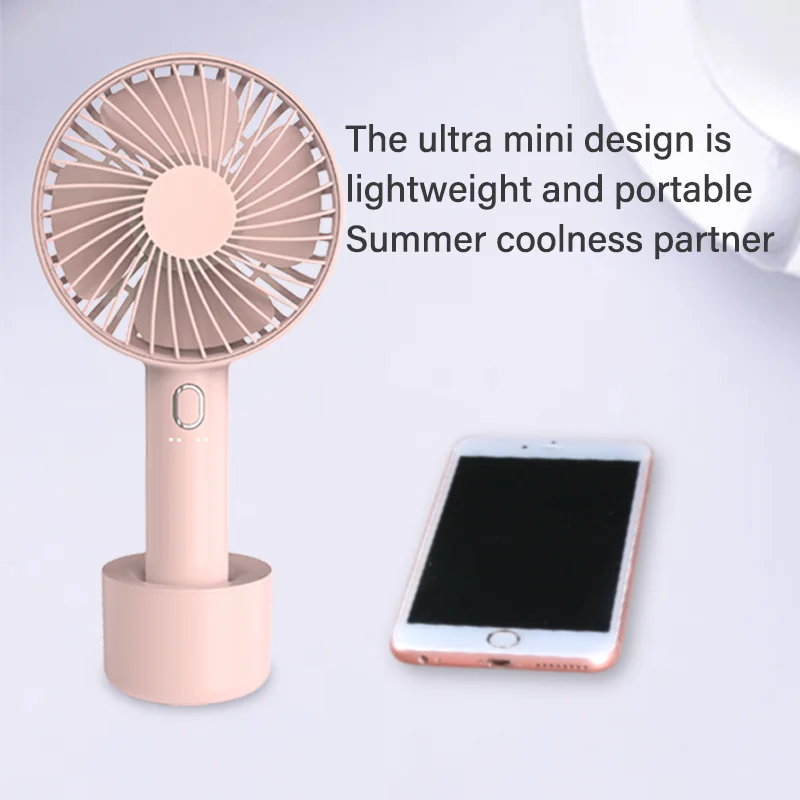 Durable Using Pocket Rechargeable Mini Usb Portable hand cordless small fan 4 Inch Handheld  Fan With Seat