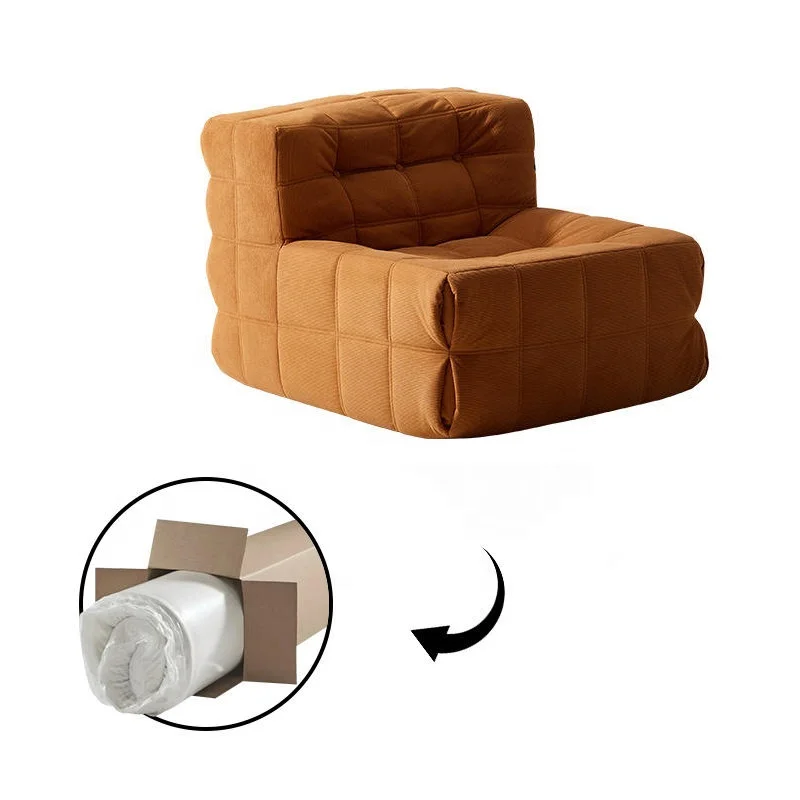 Best Small Apartment Simple Leisure Sleeping Living Room Balcony Cream Sofa Chair Cotton Lazy Tatami Single Compression Sofa