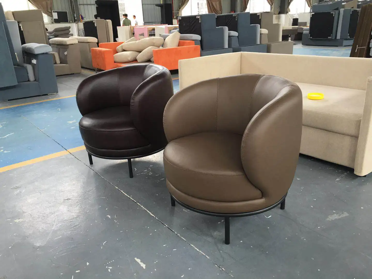 Round chair with round ottoman for bed room or  Living Room Furniture