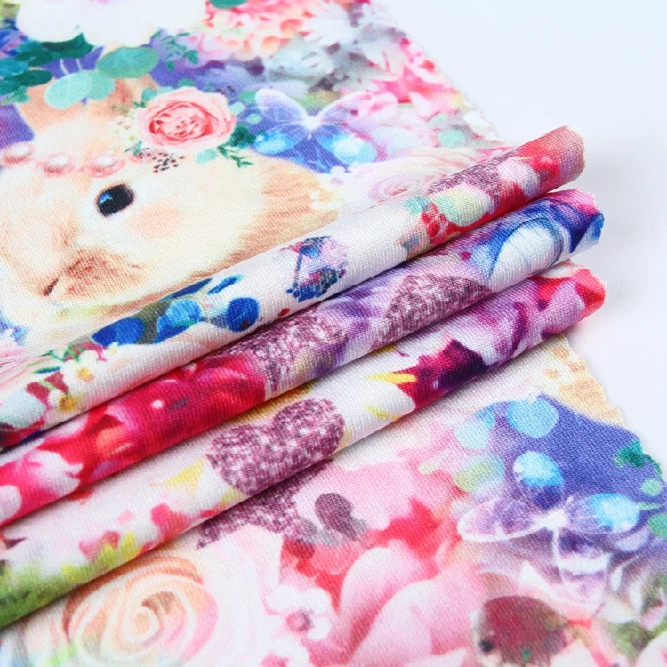 2021 Hot Sale China Wholesale Custom Made Double Faced Spandex Print Cloth For Fashion Dress