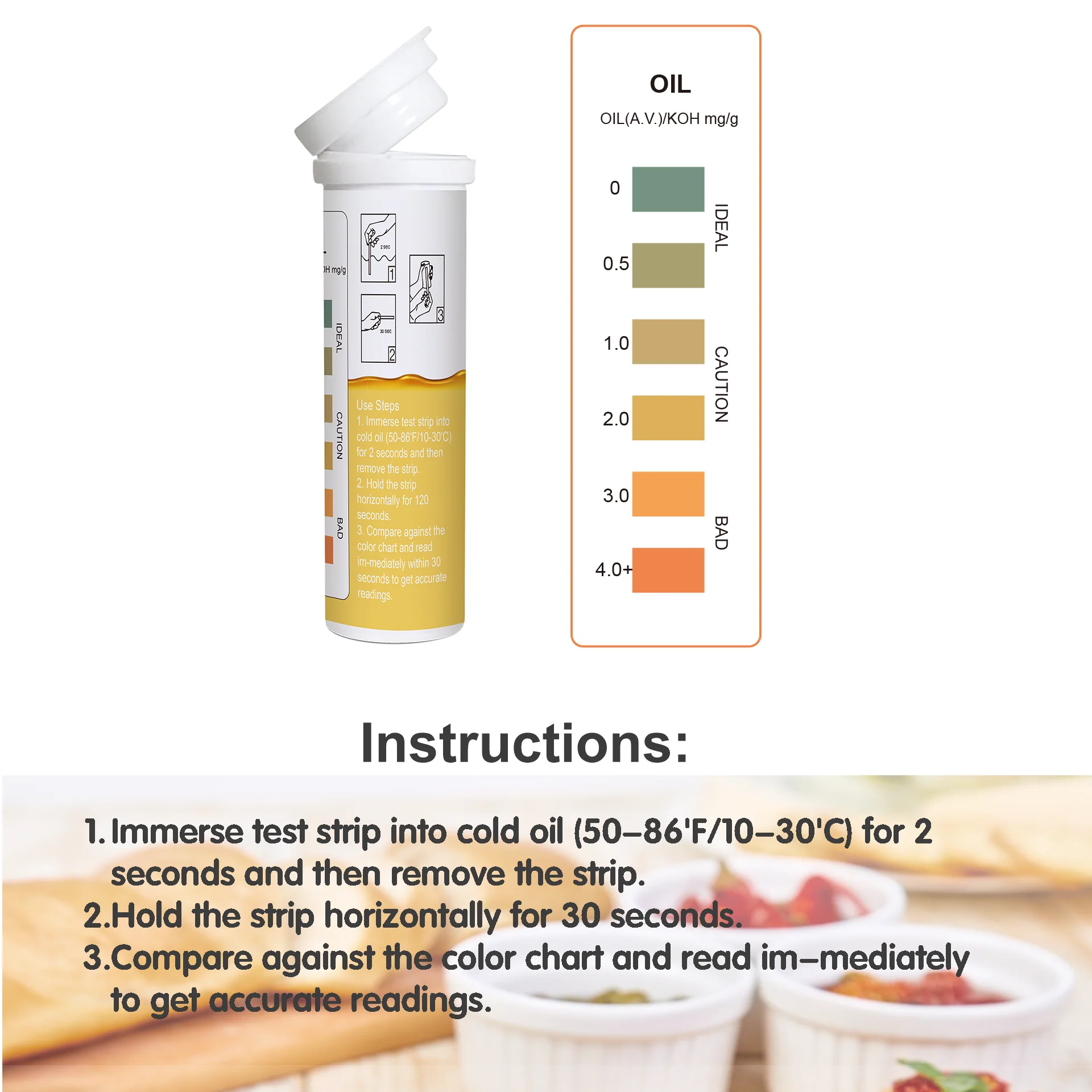 Manufacturer Cooking Oil Quality Test Strip Rapid Testing Kit Free Fatty Acids Fast FFA Test