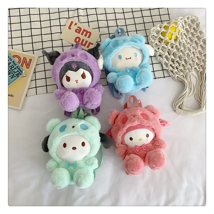 Jm 2023 New   Plush Toys Backpack Bags Kawaii Cartoon Plush Bags For Girl Birthday Gifts Cute  Melody Plush Toys