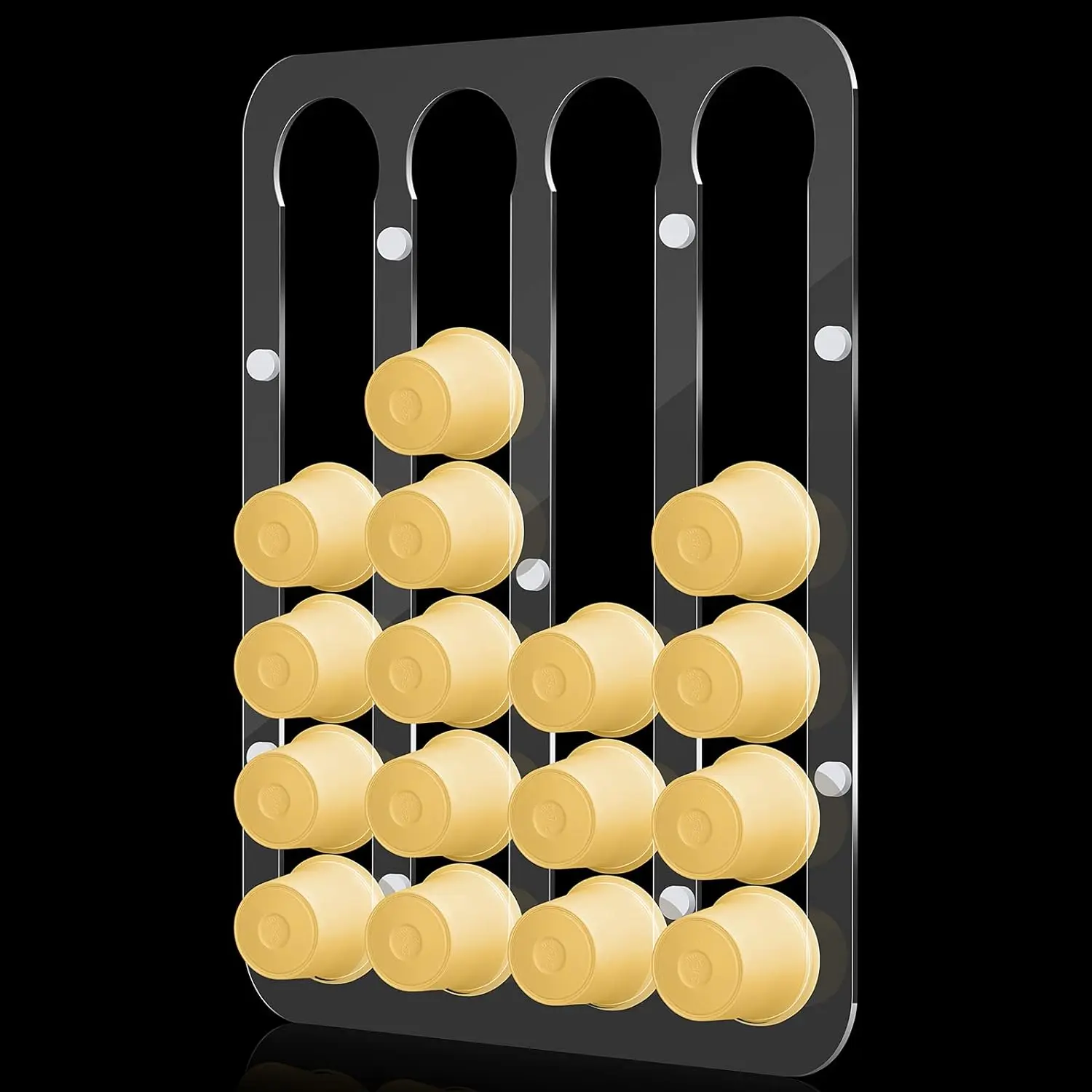 Магнитный держатель кофейных капсул для оригинальных Nespresso-подходит установки на холодильник (прозрачный)