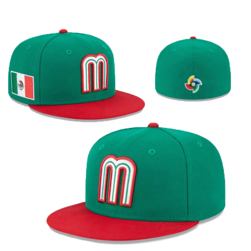 2024 Hot sale Mexico gorras fitted hats closed baseball caps with Mexico flag