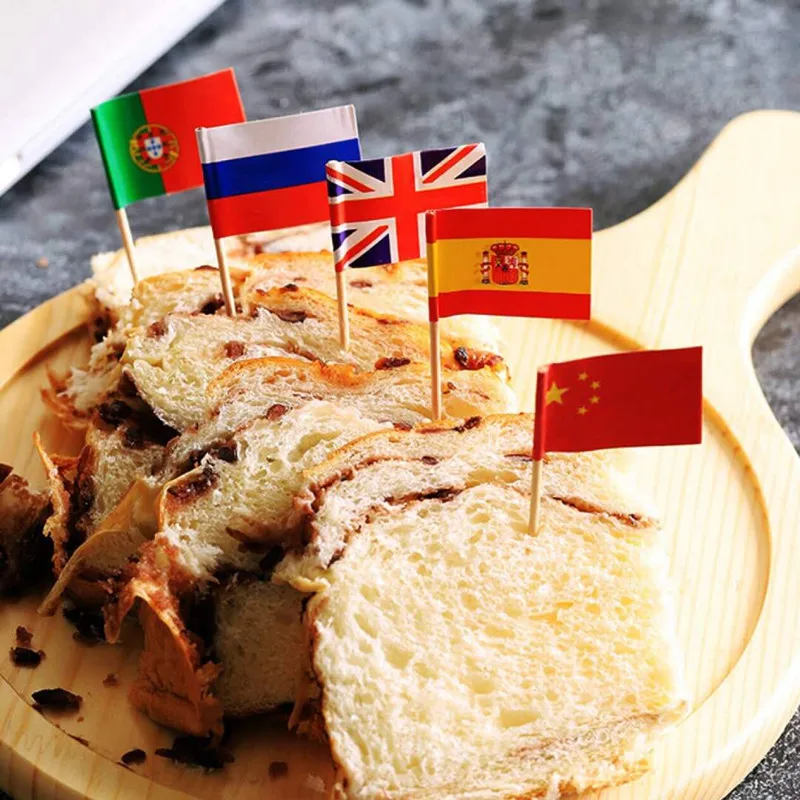 Factory Wholesale Hamburger Toothpicks Flags Countries Flags Custom Decoration Flags