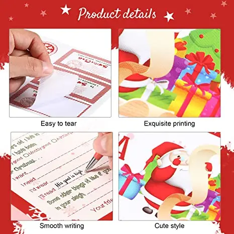 Writing Kit  Stationary Letter Kit with Sticker Letter To Santa christmas letter set