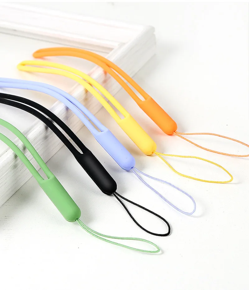 Оптовая продажа, мягкий силиконовый ремешок для телефона, короткий резиновый держатель для сотового телефона