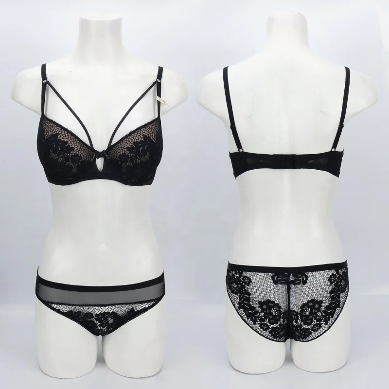 China Good quality woman underwear private label lady lace lingerie women bra underwear set