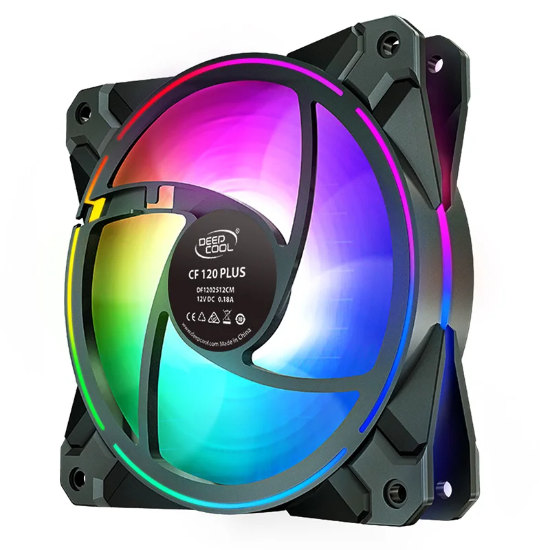 Deepcool CF120 PLUS WH-3 IN 1 with controller and hub 120mm Case Fan For Cooling Cooler RGB PC Case PWM Fan