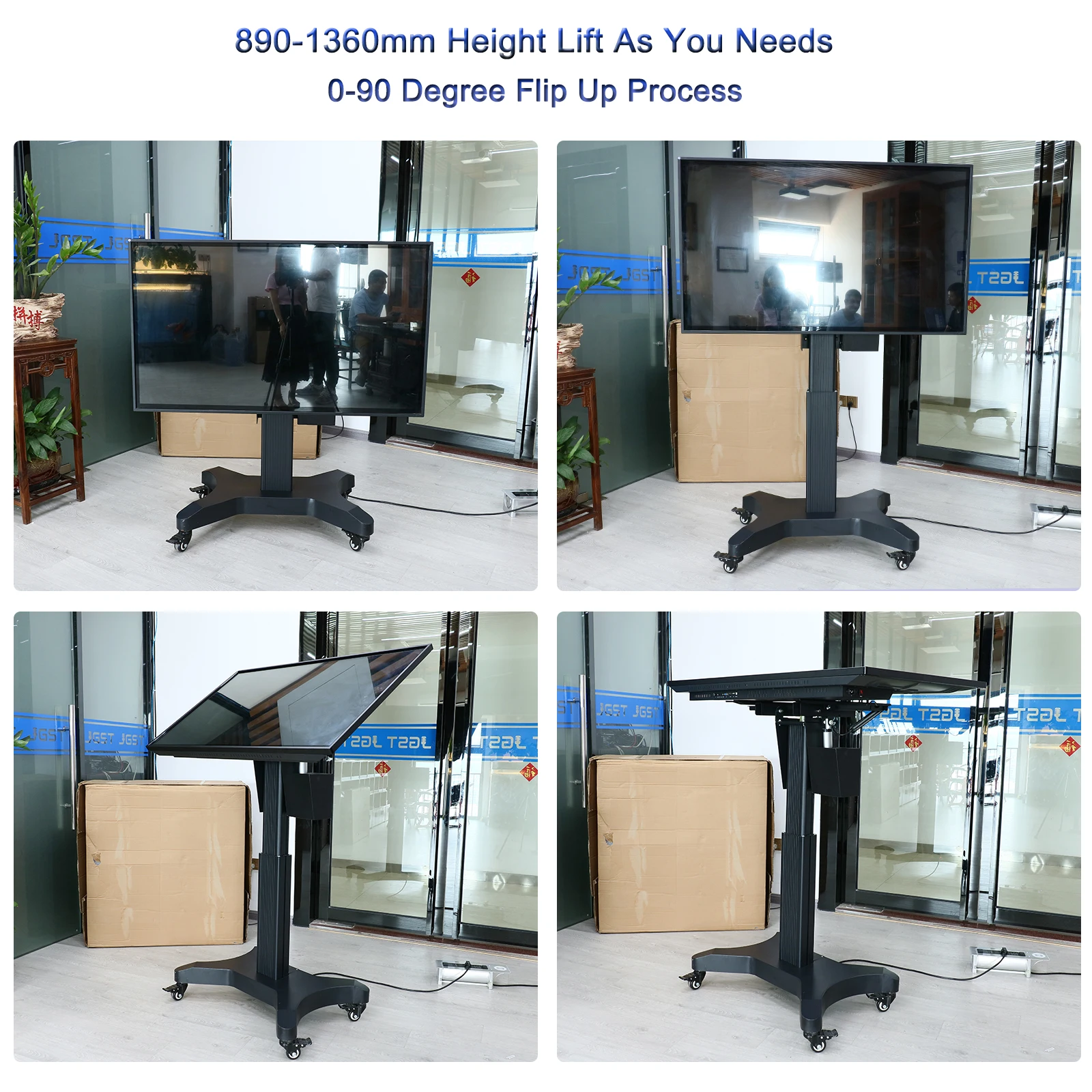 Remote Control electric flip up mobile TV Lift Swivel for All in one touch screen display For Training and education