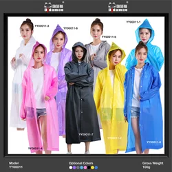 EVA Non- Disposable Waterproof Poncho Rain Coat Fashion Raincoat Hooded Raincoat For Adults Kinds Chidren