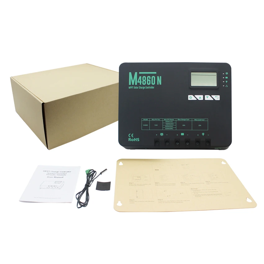 M4860N отрицательное заземление MPPT контроллер солнечного зарядного устройства 60a