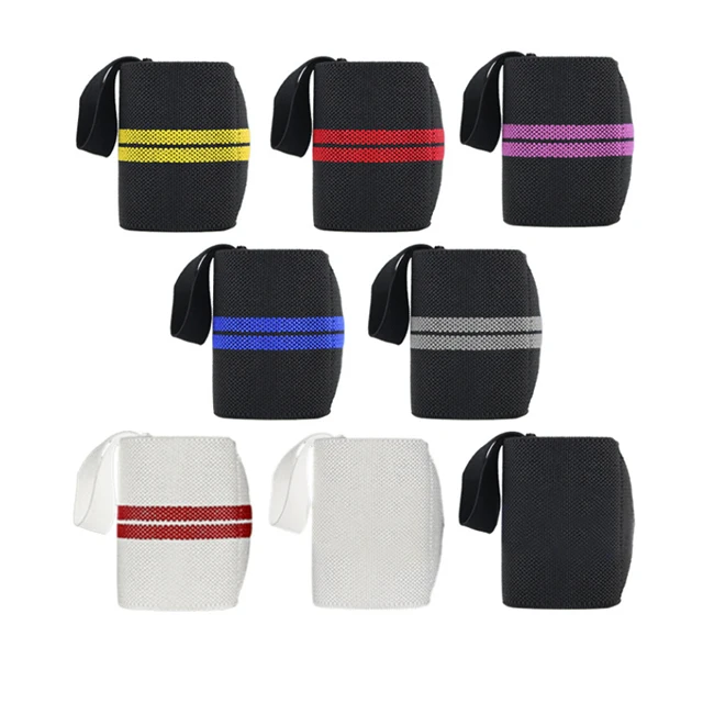 Custom logo nylon weight lifting barbell strength training gym wrist wraps for bodybuilding